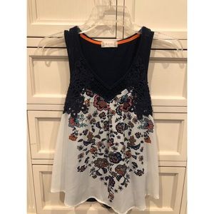 two toned tank top with cute design